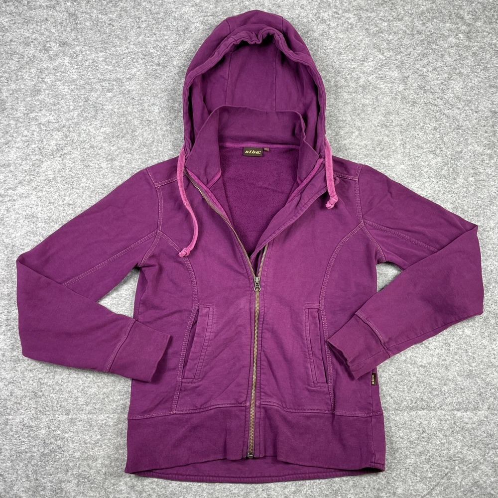 KUHL Hoodie Womens M Purple Full Zip Organic Cotton Fleece Outdoor Jacket